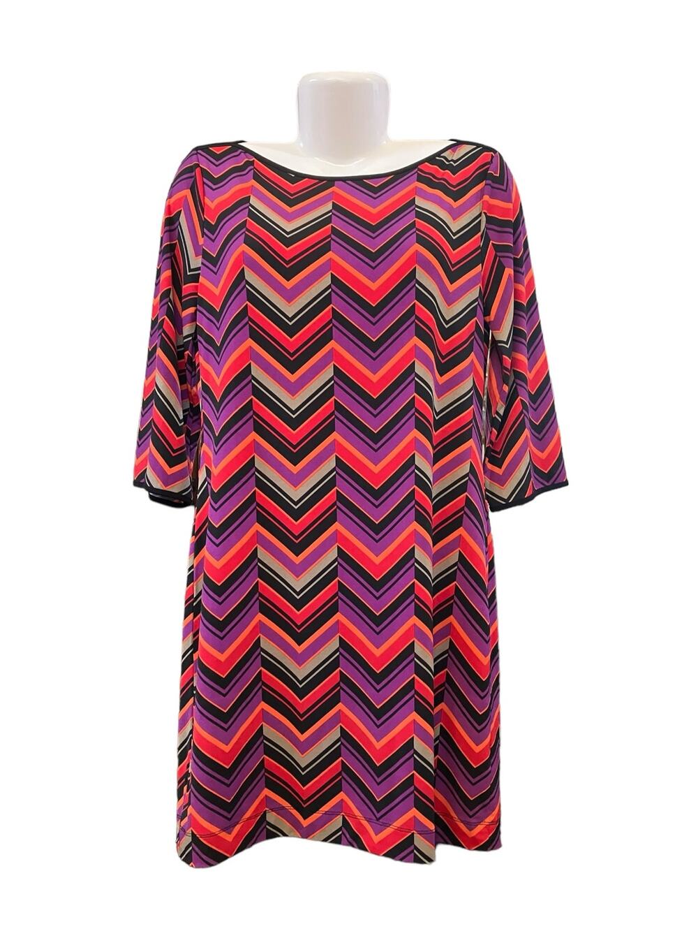 Banana Republic Women's Multicolored Zig Zag Pattern Print Dress Casual Size M